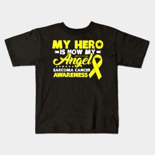 Sarcoma cancer shirt Wear Yellow ribbon for my hero gifts Kids T-Shirt